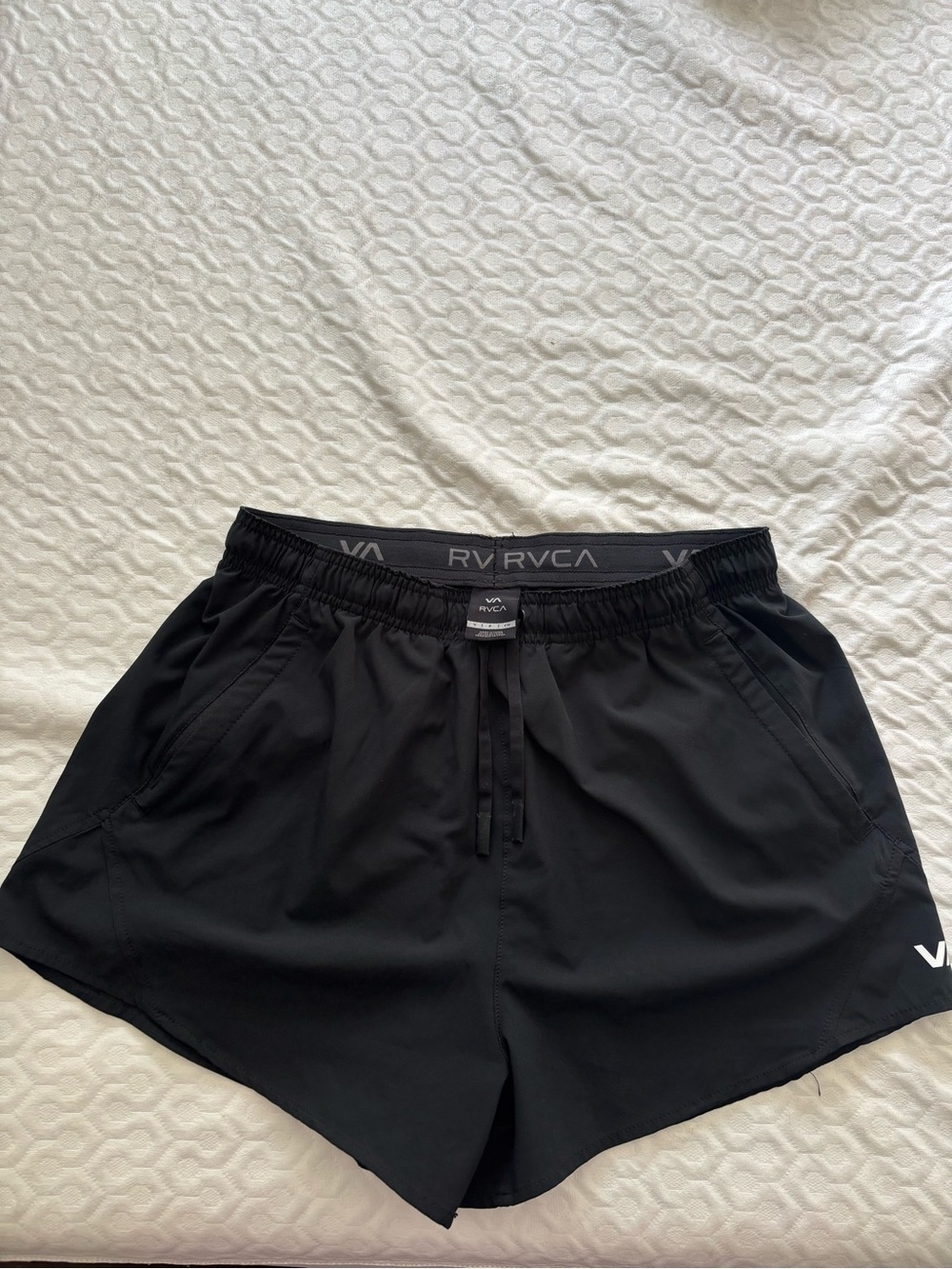 RVCA Women's Black Athletic Shorts with Elastic Waist
